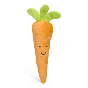 Foodie Faces Furry Carrot Plush Dog Toy