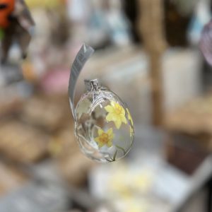 Daffodil Clear Glass Egg Dec,   7x5x5cm