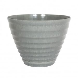 Vale Grey Planter with In Built Saucer 40cm