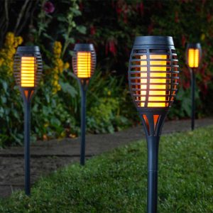 Solar Party Flaming Torch – 5 Pack – Black