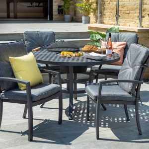 Rosario Round 4 Seat Fire Pit Dining Set