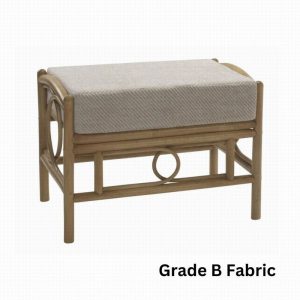 Madrid footstool frame light oak fabric B