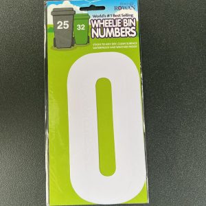 Wheelie bin number – white 0