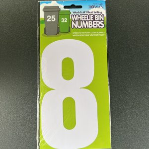 Wheelie bin number – white 8